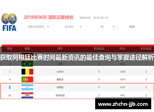 获取阿根廷比赛时间最新资讯的最佳查询与掌握途径解析